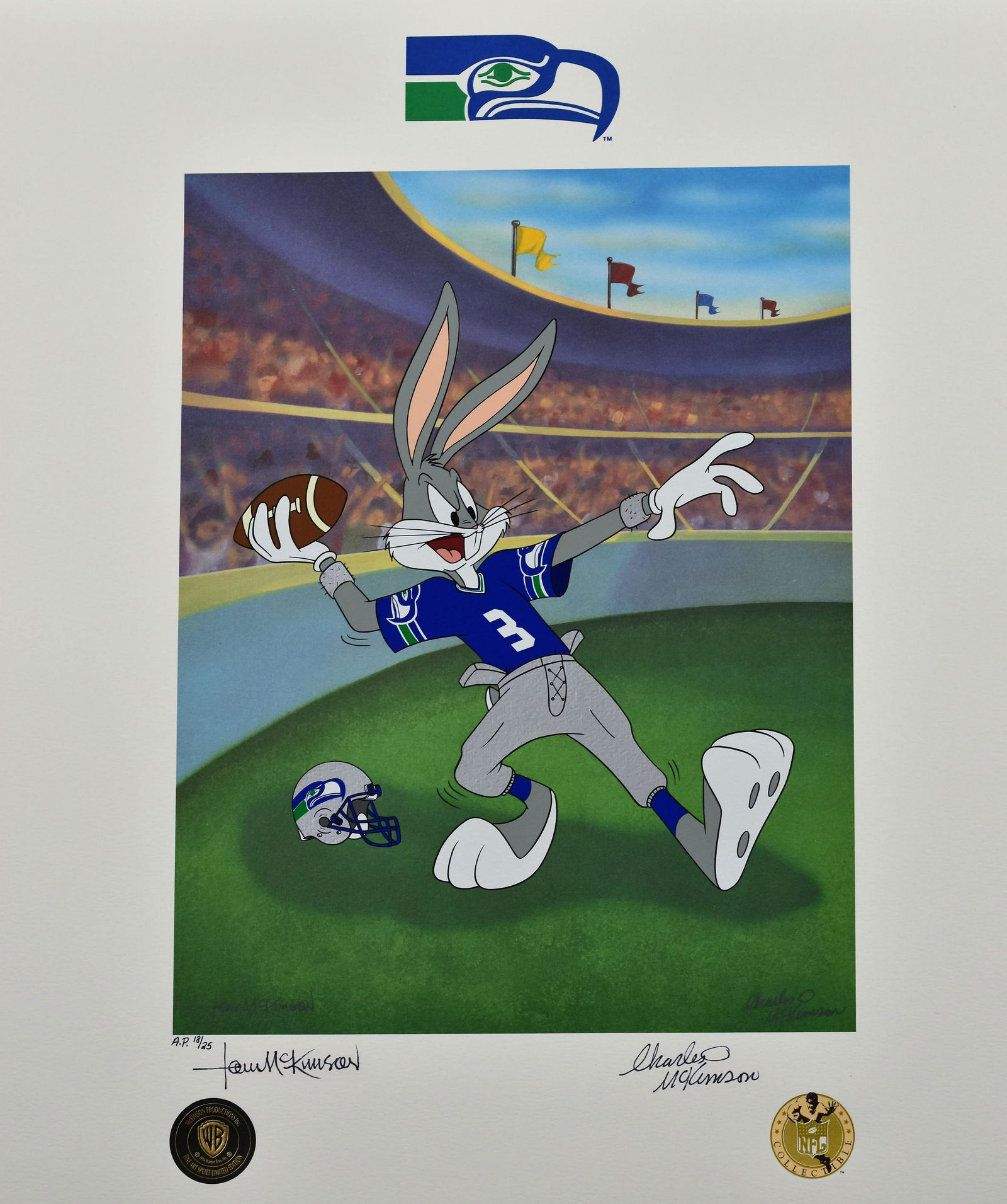 Seattle Seahawks LE Signed  Warner Bros. Lithoserigraph (1 of 5)