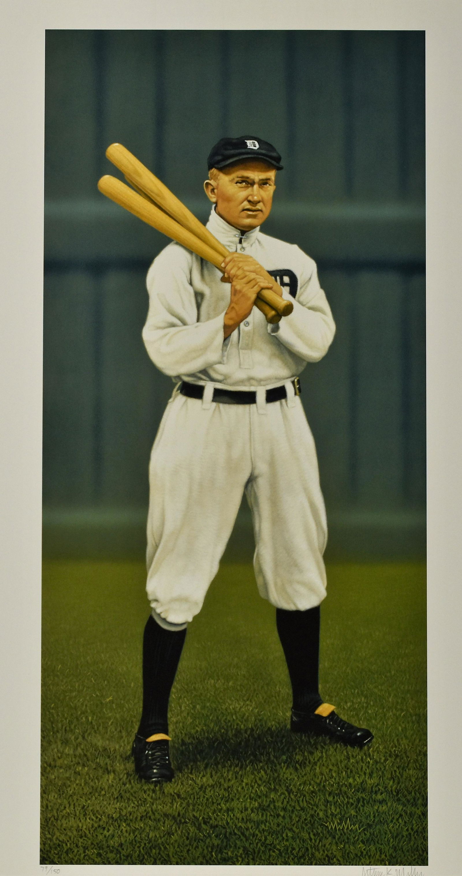 Ty Cobb - Arthur K Mille Signed Fine Art  LE Lithograph (1 of 3)