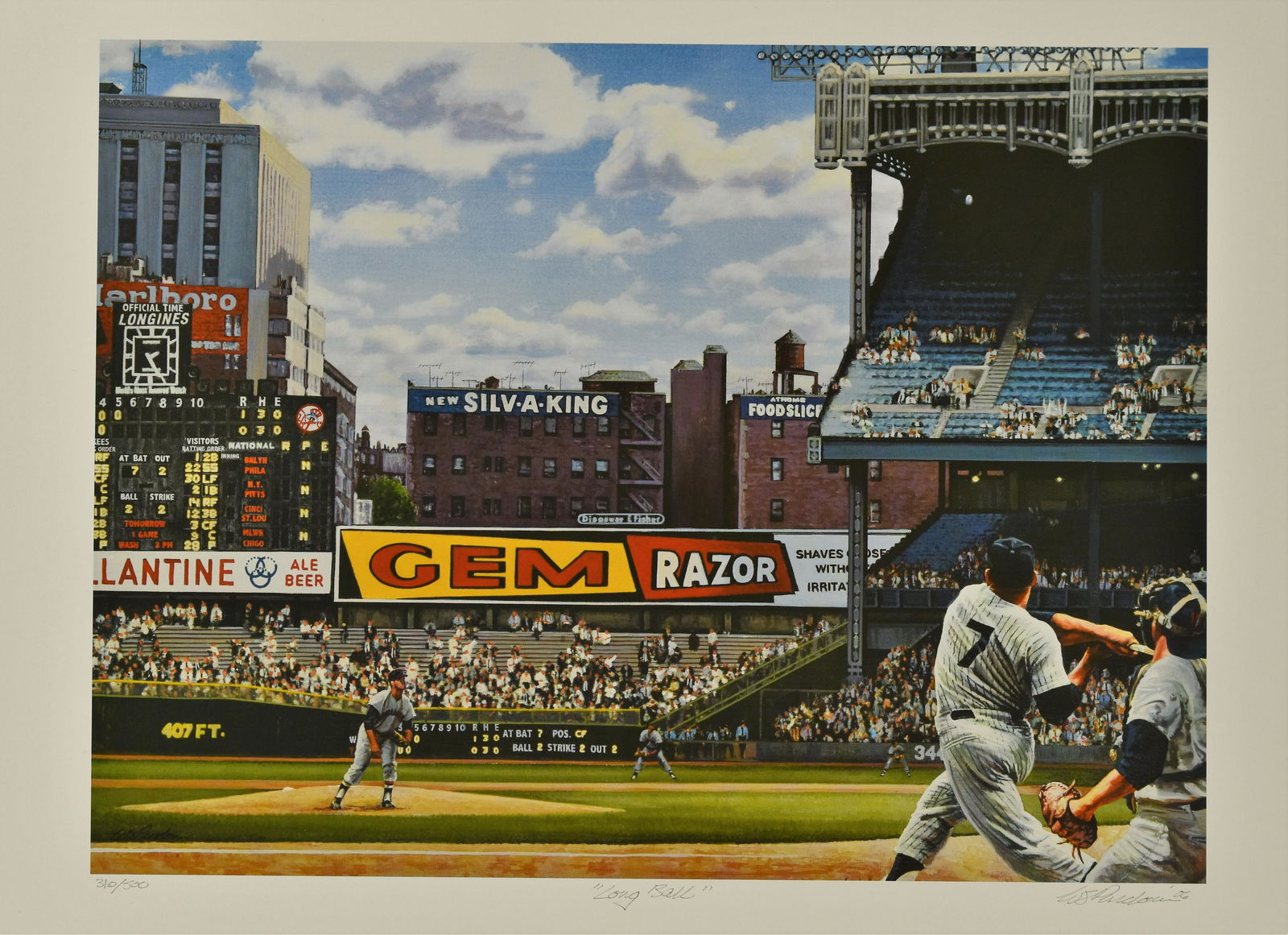 Mickey Mantle -Bill Purdom signed Fine Art L.E. (1 of 4)