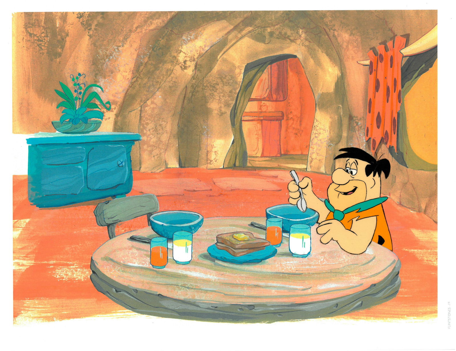 Fred Flintstone Original Production Cel with Drawing (1 of 3)