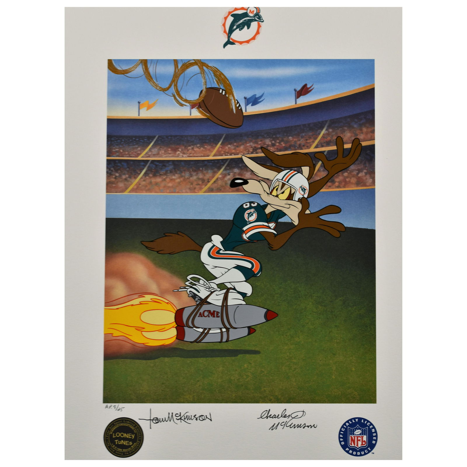 Warner Bros.- Miami Dolphins Signed by Dan Marino (1 of 5)