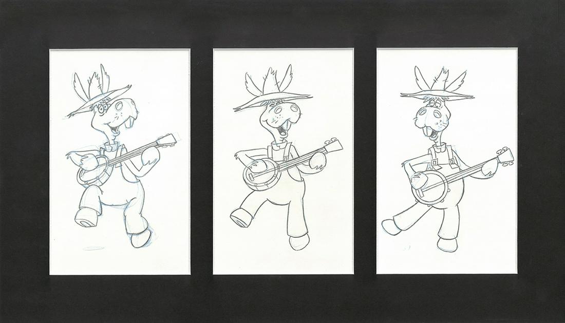 Hee-Haw Production Original Drawings- Triple Aperture: A set of a 3 original production drawings from the Television Show " Hee-Haw" 1969. Welcome to Hee Haw! Starring Roy Clark and Buck Owens , Country-themed comedy series that premiered on 6/15/69 on CB