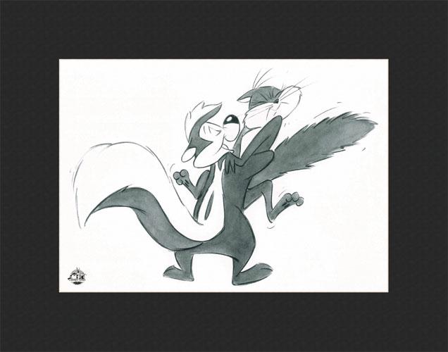 Pepe Le Pew - L.E. Water Color Lithograph Matted (1 of 1)