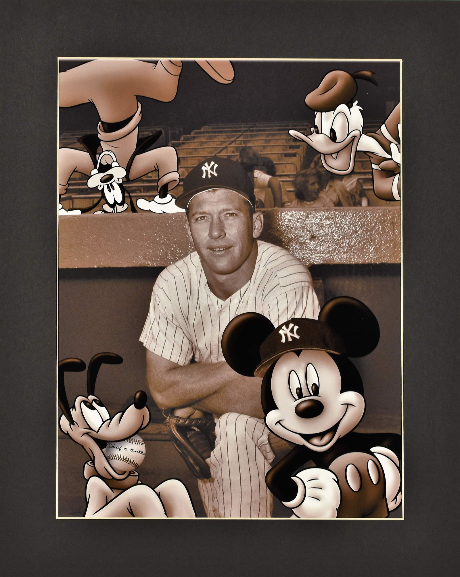 Mickey Mantle and Mickey Mouse Archival Photograph (1 of 3)