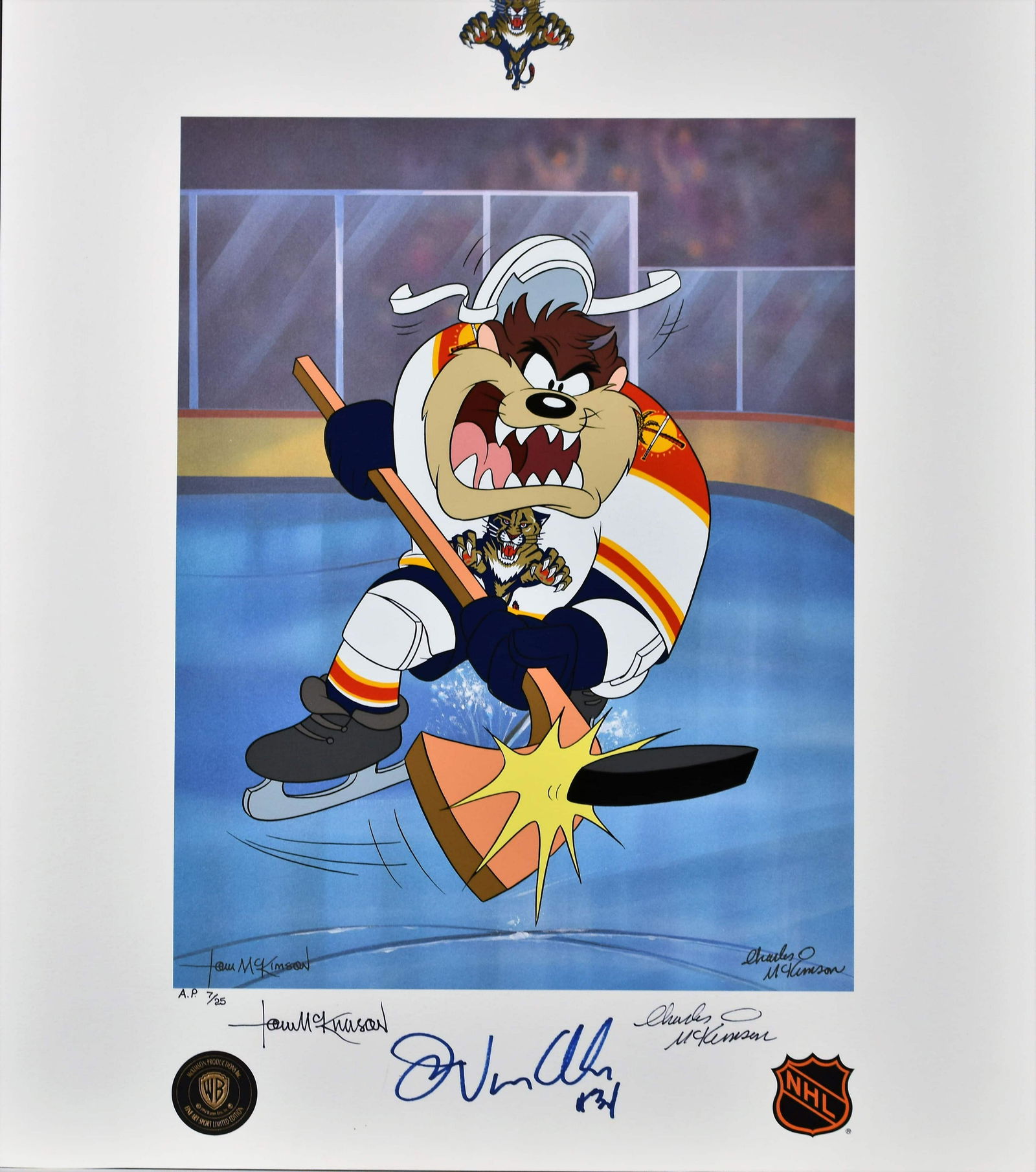 Florida Panthers & Warner Bros.Signed Vanbiesbrouck- (1 of 4)