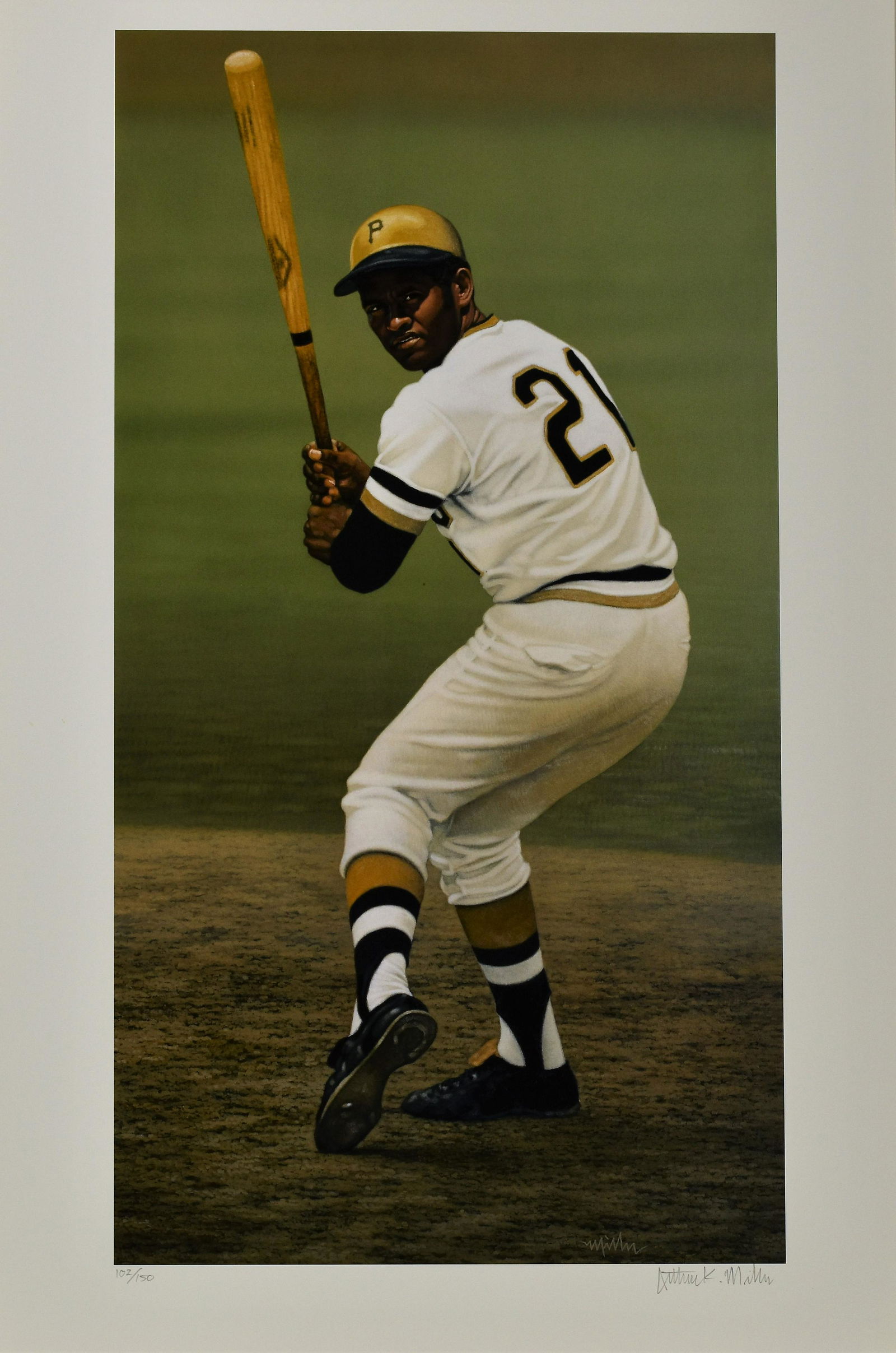 Roberto Clemente -Arthur K. Miller signed fine art LE (1 of 3)