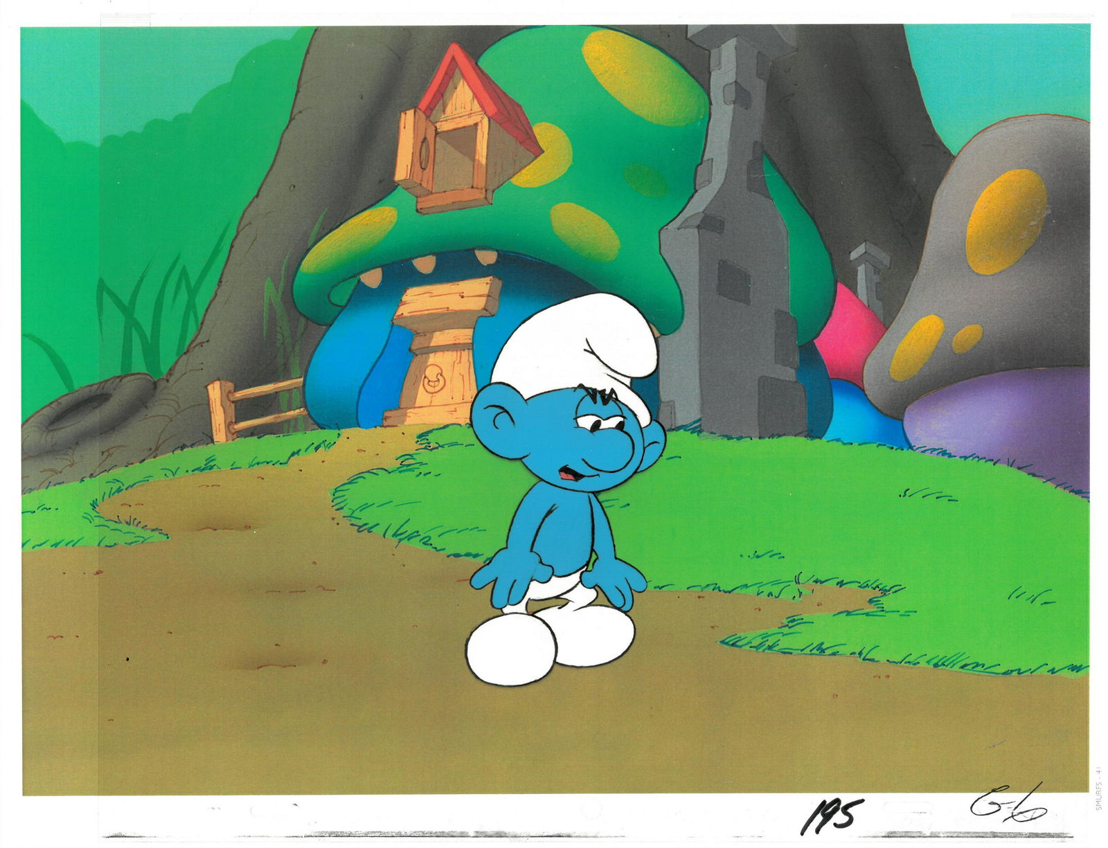 Smurfs - An Original Production Cel - Grouchy Smurf (1 of 1)