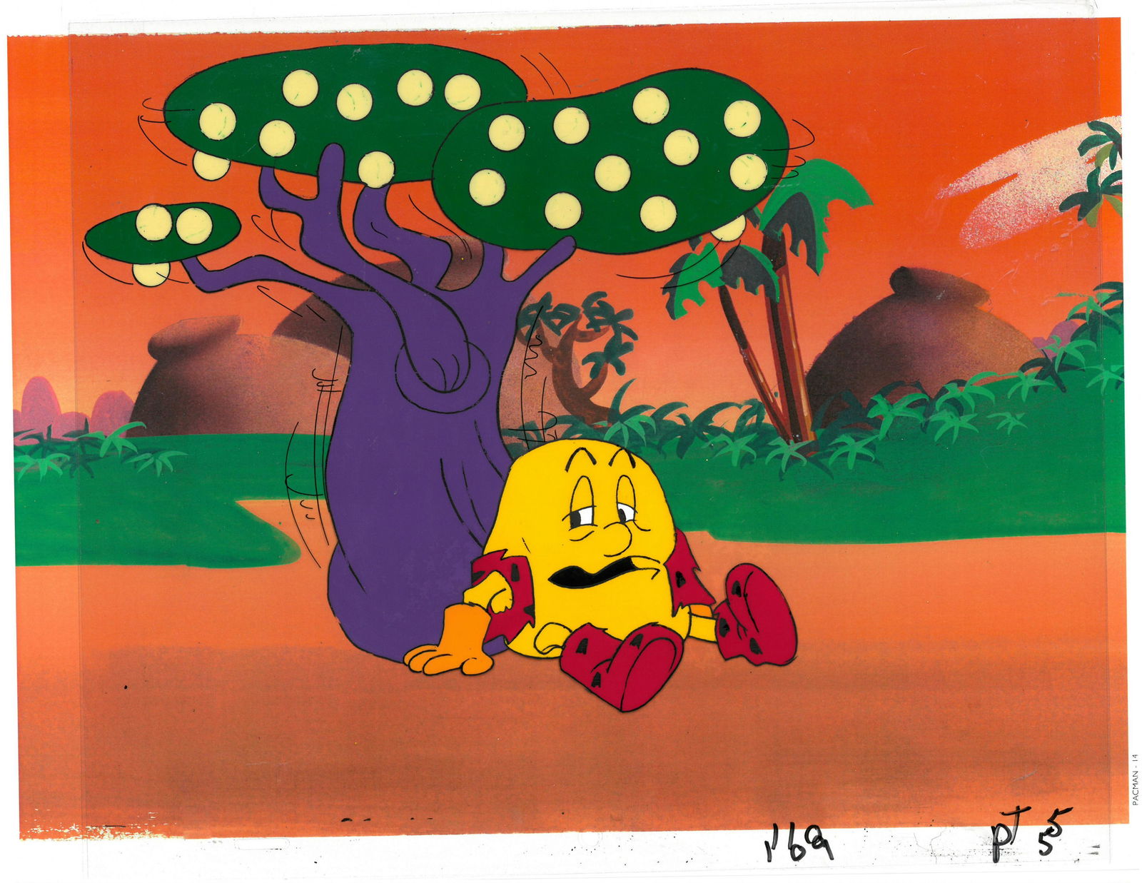 Pac-Man- Original Production Cel with Matching Drawing (1 of 3)
