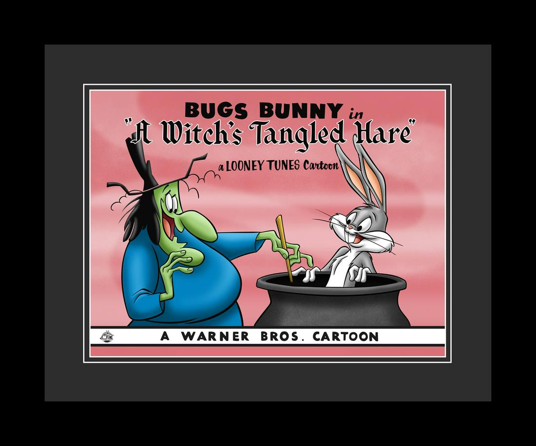Warner Bros. Bugs Bunny and Witches Hazel Giclee-Deluxe: A Warner Bros. fine art limited edition giclee entitled " A Witches Tangled Hare .", released in 1959. Is limited to 500 pieces. Is presented deluxe matted and framed. Comes with certificate of authen