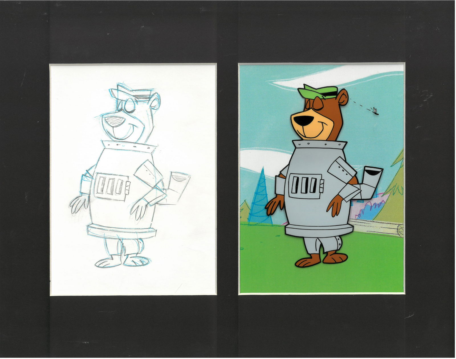 Yogi Bear Original Production Cel and Matching Drawing (1 of 1)