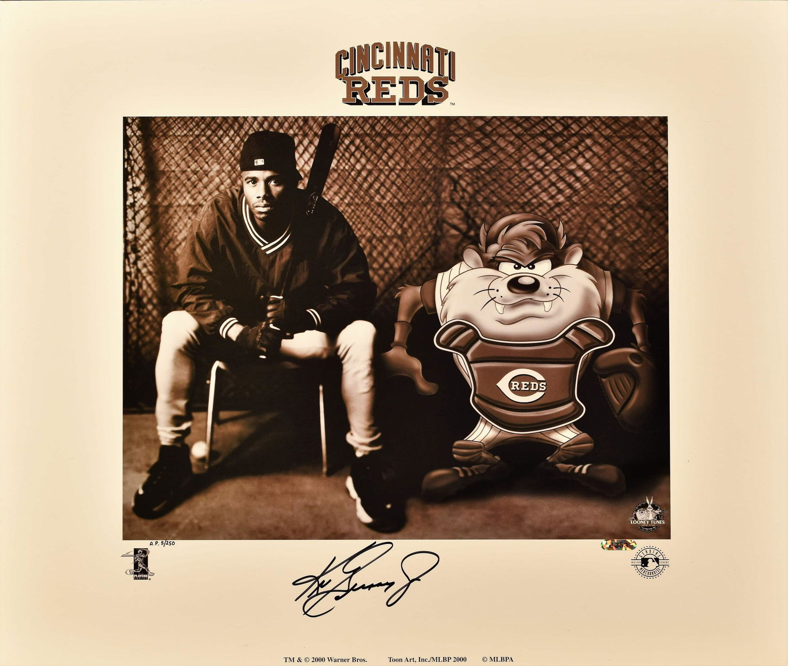 Ken Griffey Jr. and Taz -Signed - L.E. Lithograph (1 of 5)