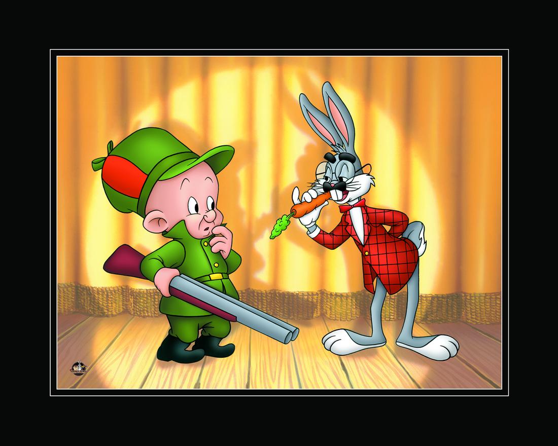 Warner Bros. Groucho Bugs L.E. Giclee: A Warner Bros. limited edition giclee entitled " Groucho Bugs ." This image was taken from the cartoon, Wideo Wabbit . Wabbit is a 1956 Warner Bros. cartoon featuring Bugs Bunny and Elmer Fudd. Is lim