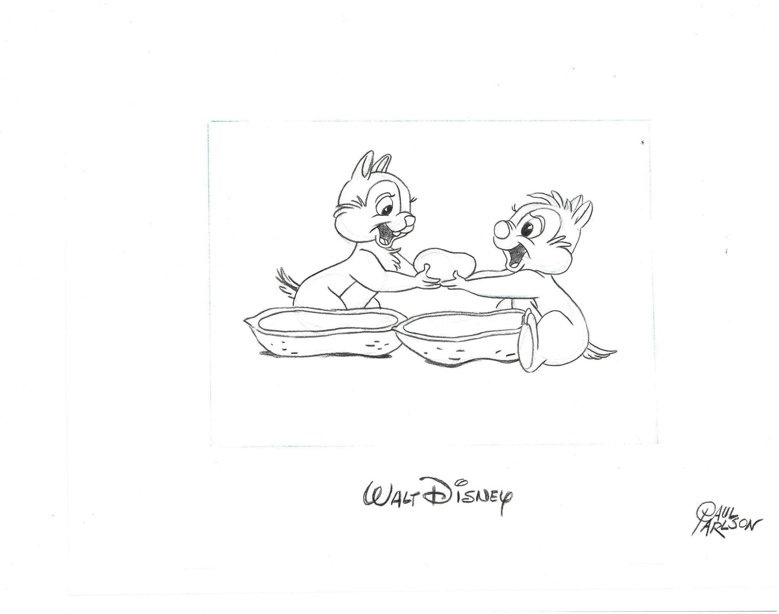 Original Disney Animator's Sketch - Chip n' Dale - (1 of 2)