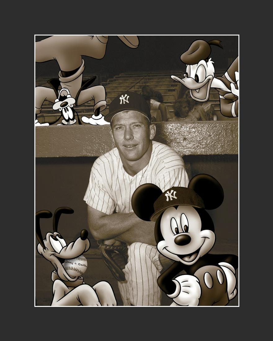 Mickey Mantle and Mickey Mouse Archival Photograph (1 of 3)