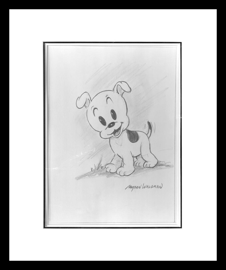 Pudgy - Original Signed Myron Waldman Colored Sketch & (1 of 2)