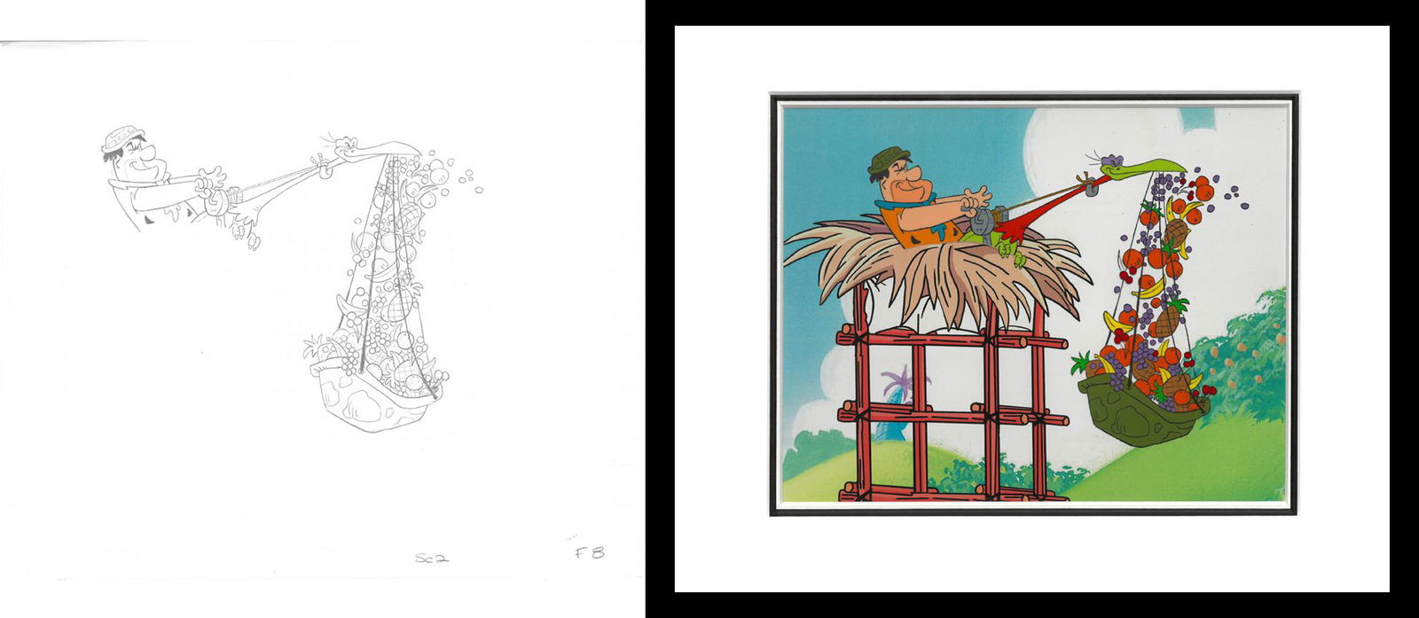 Flintstones Original Prod Cel and Drawing- Fruity Fizz (1 of 1)