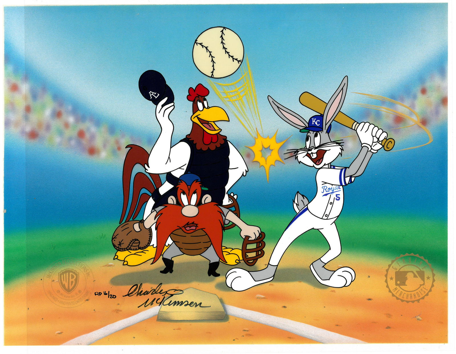 KC Royals - Bugs Bunny and Daffy Duck - Signed (1 of 3)