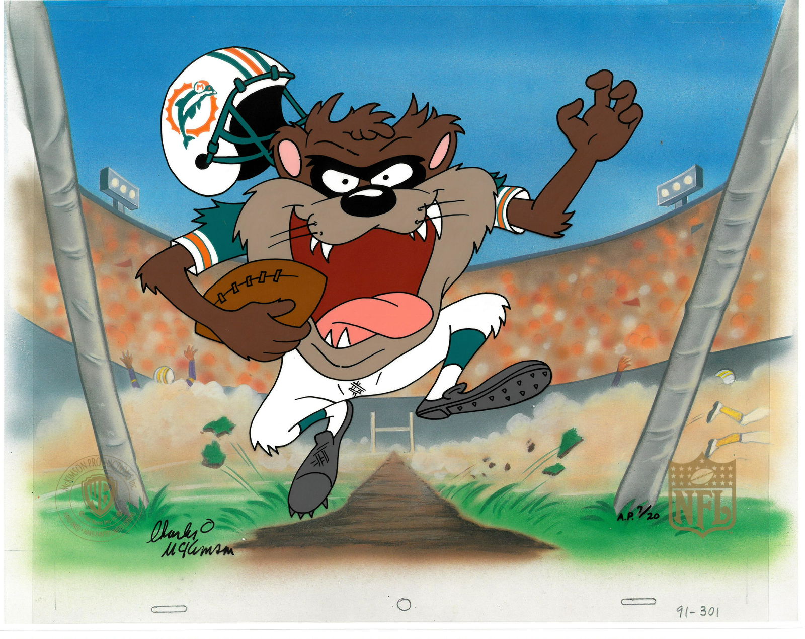 Miami Dolphins - Hand-Painted WB Cel (1 of 3)