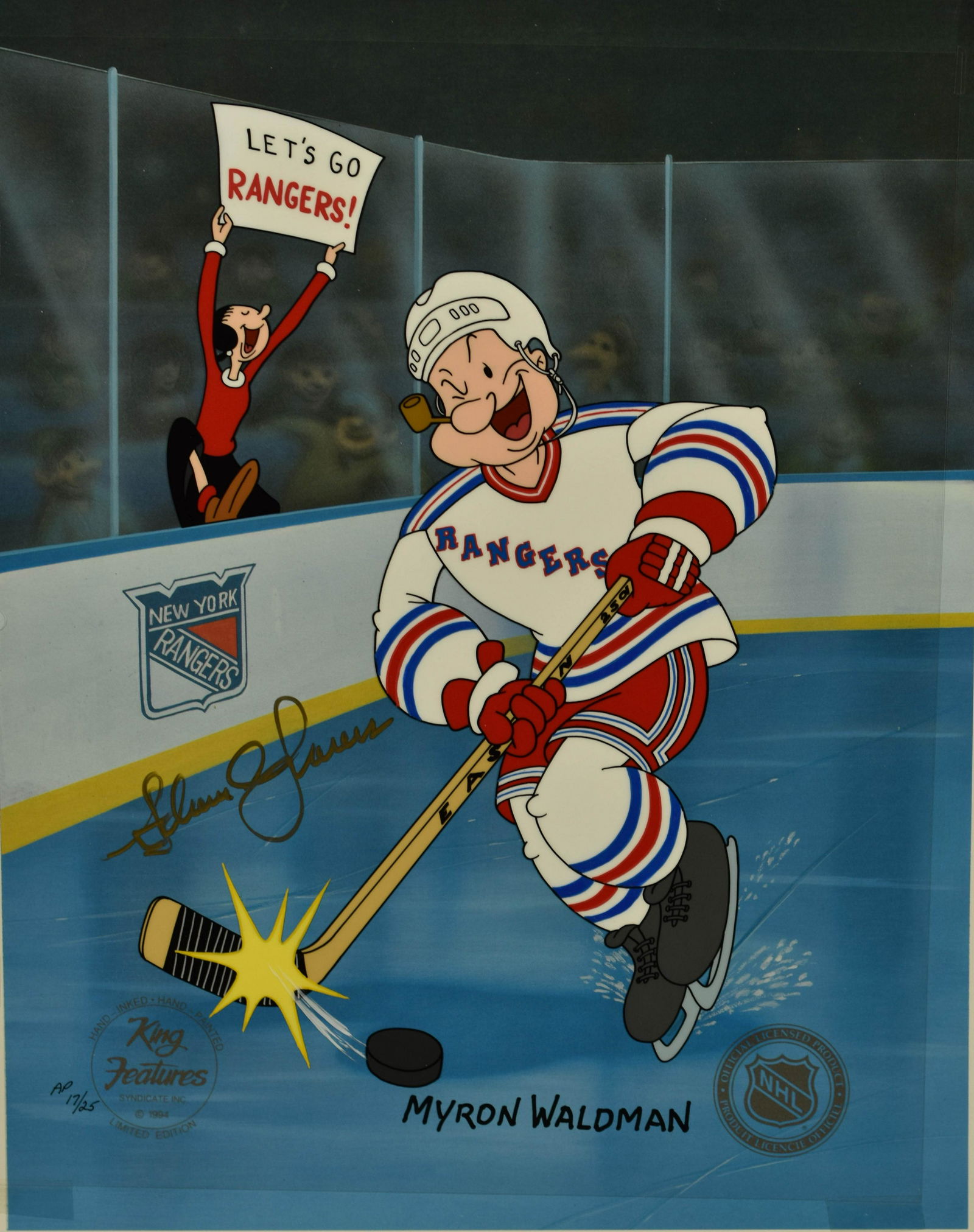 New York Rangers - Signed Popeye HP Cel (1 of 5)