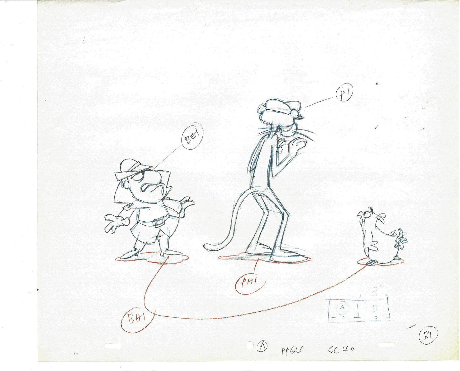 Original Production Drawing of Pink Panther and the (1 of 1)