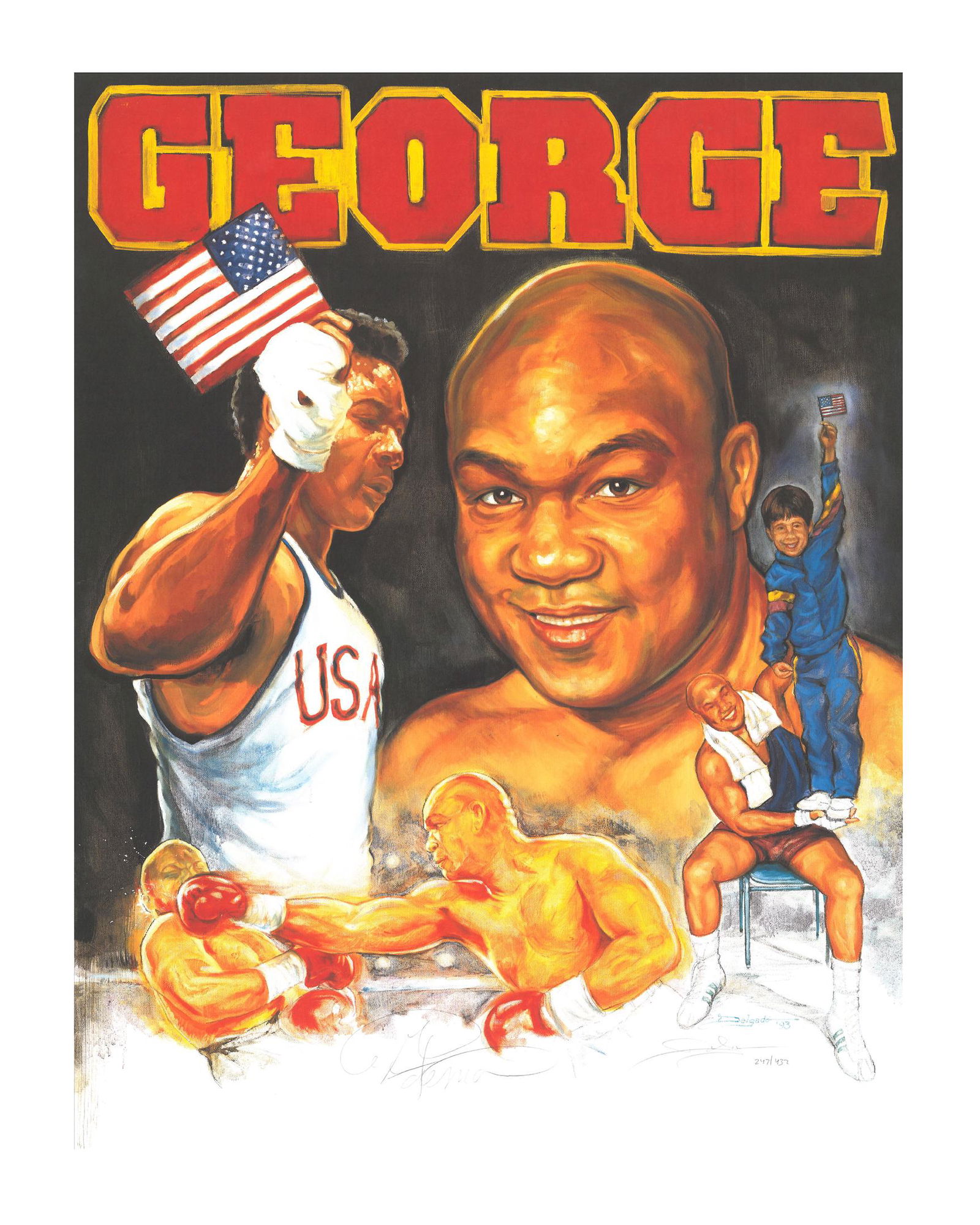 Signed George Foreman Lithograph (1 of 2)