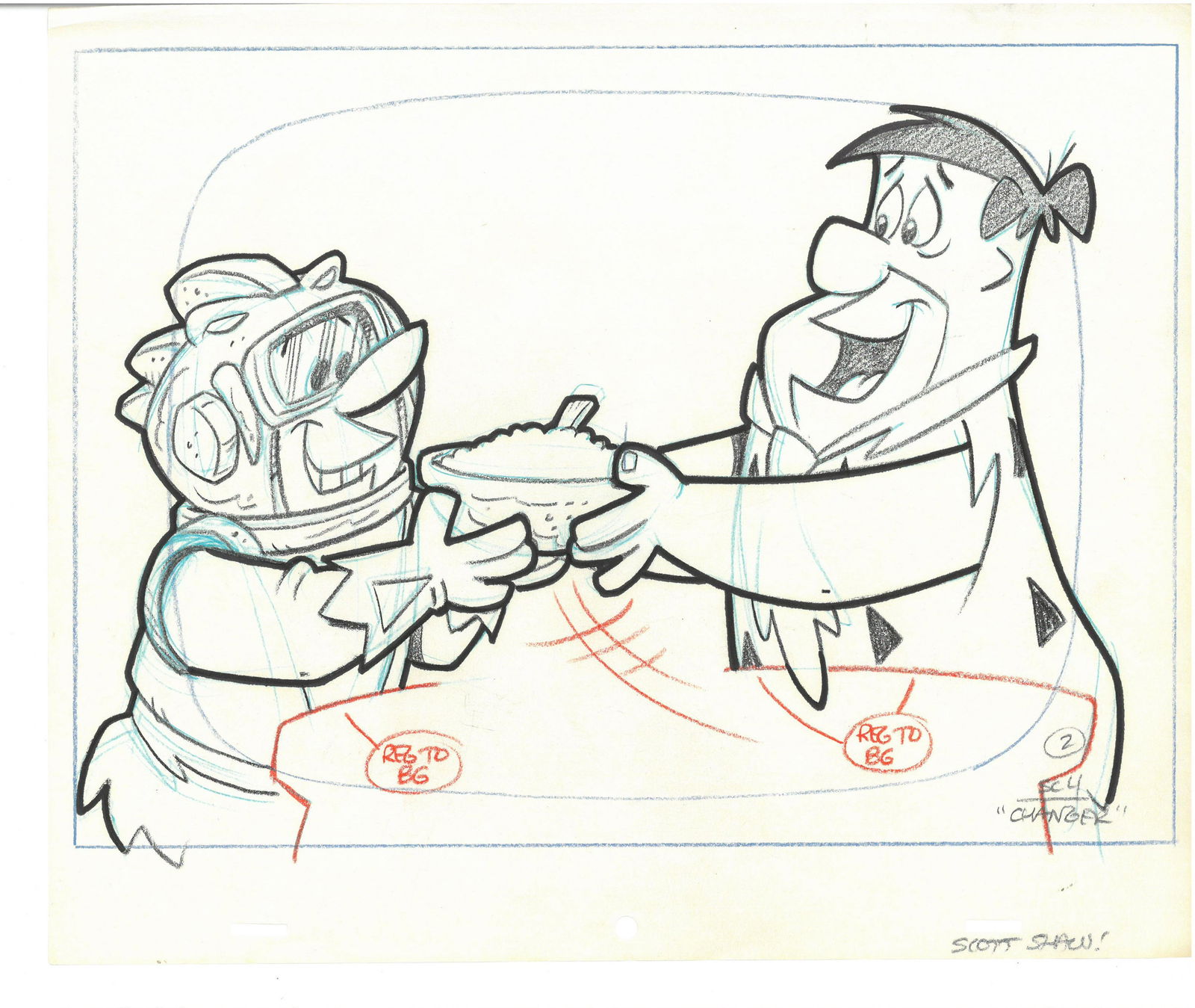 Flinstones Original Signed Production Drawings (1 of 2)