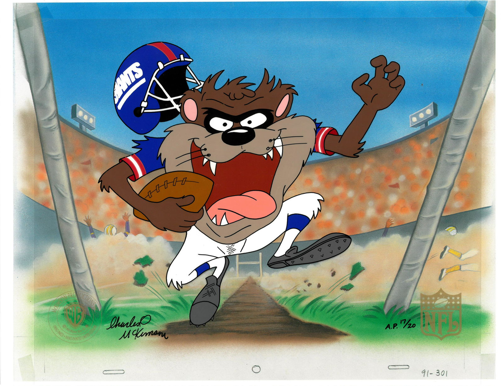 New York Giants - Signed Hand-Painted Taz Cel (1 of 3)