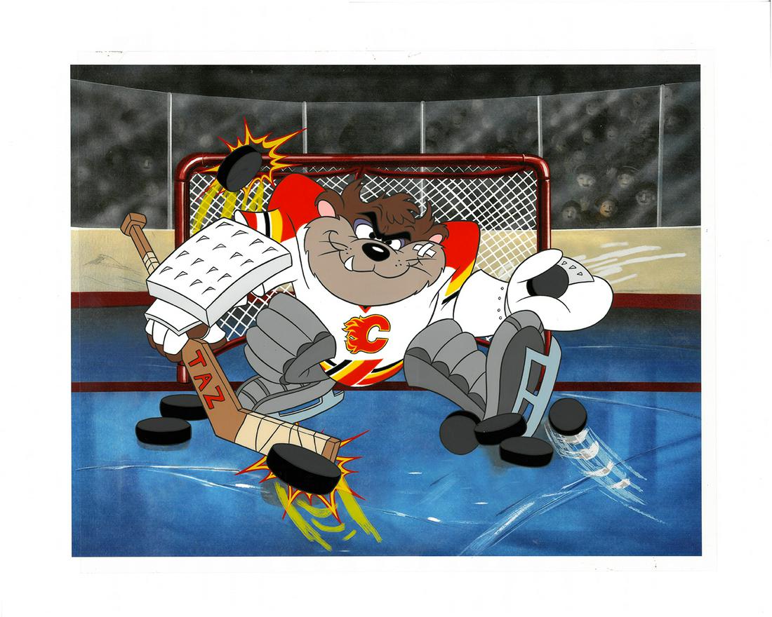 Calgary Flames - Hand-Painted Looney Tunes Cel (1 of 1)