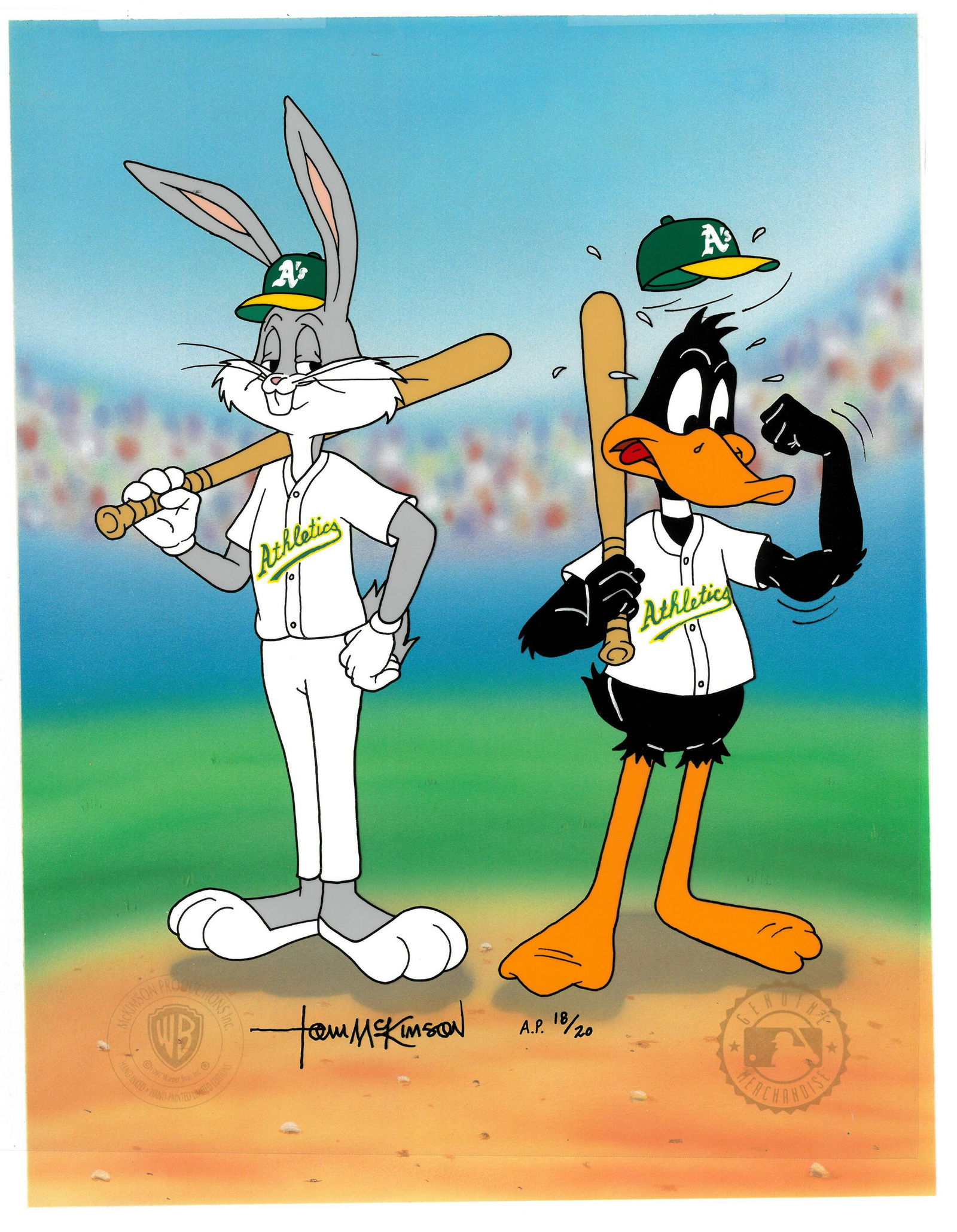 Oakland A's -Bugs Bunny and Daffy Duck Signed Original (1 of 3)