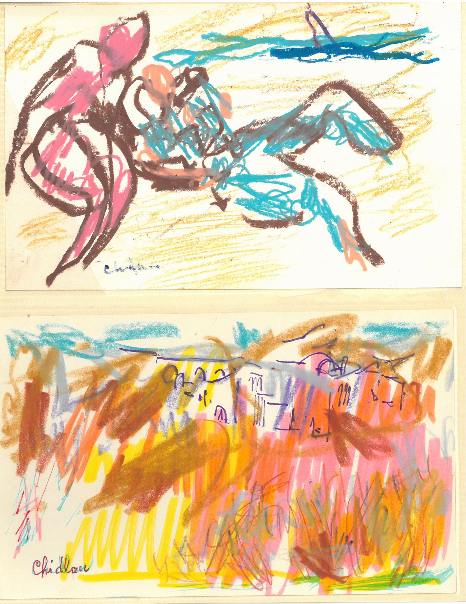 Paul Chidlaw - Signed Set of 2 Original Abstract Scenes (1 of 1)