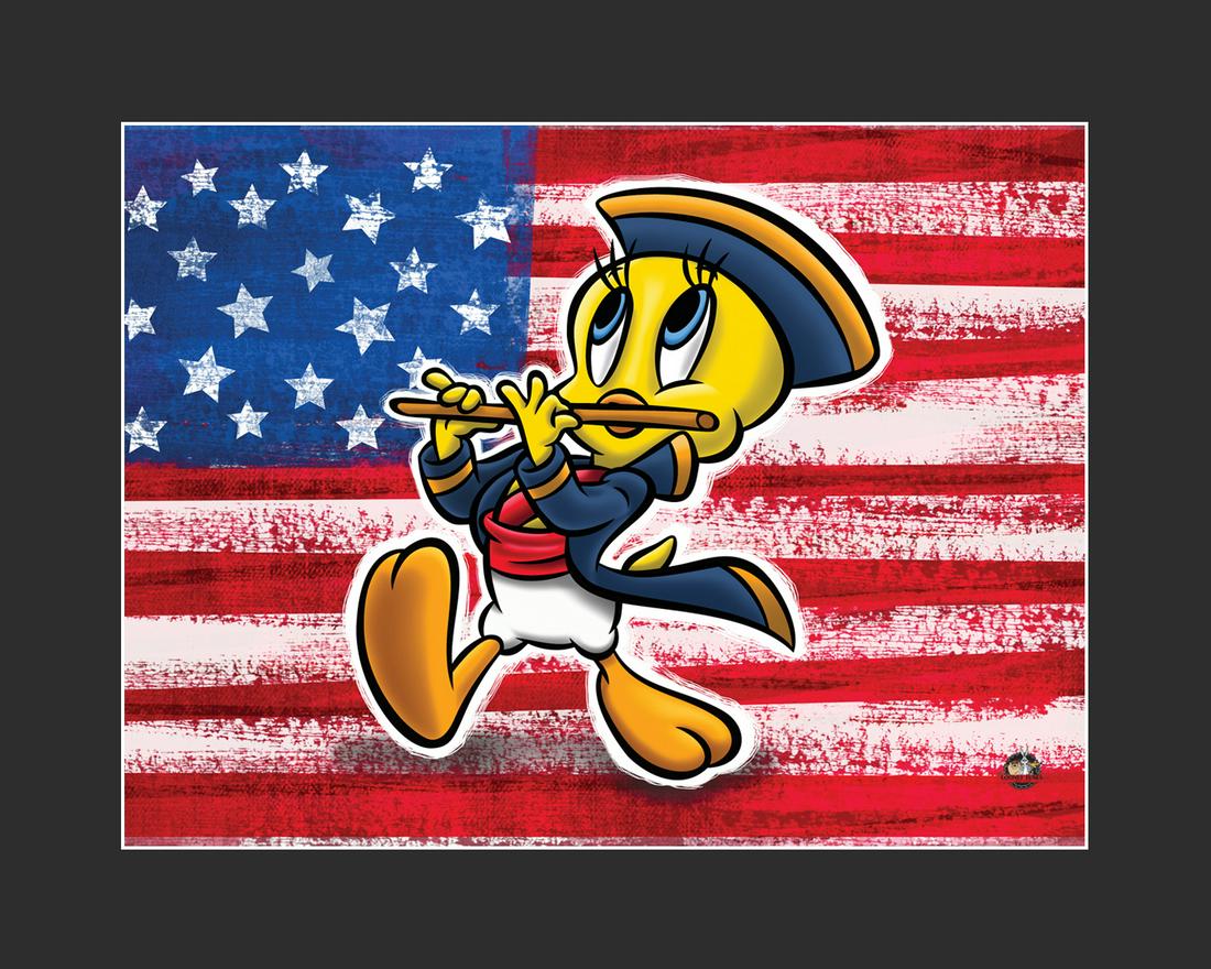Patriotic Tweety Bird -Warner Bros. Giclee: A Warner Bros. fine art limited edition giclee entitled " Patriotic Tweety Bird " Is limited to 500 pieces. Is presented matted. Comes with certificate of authenticity. 16x20