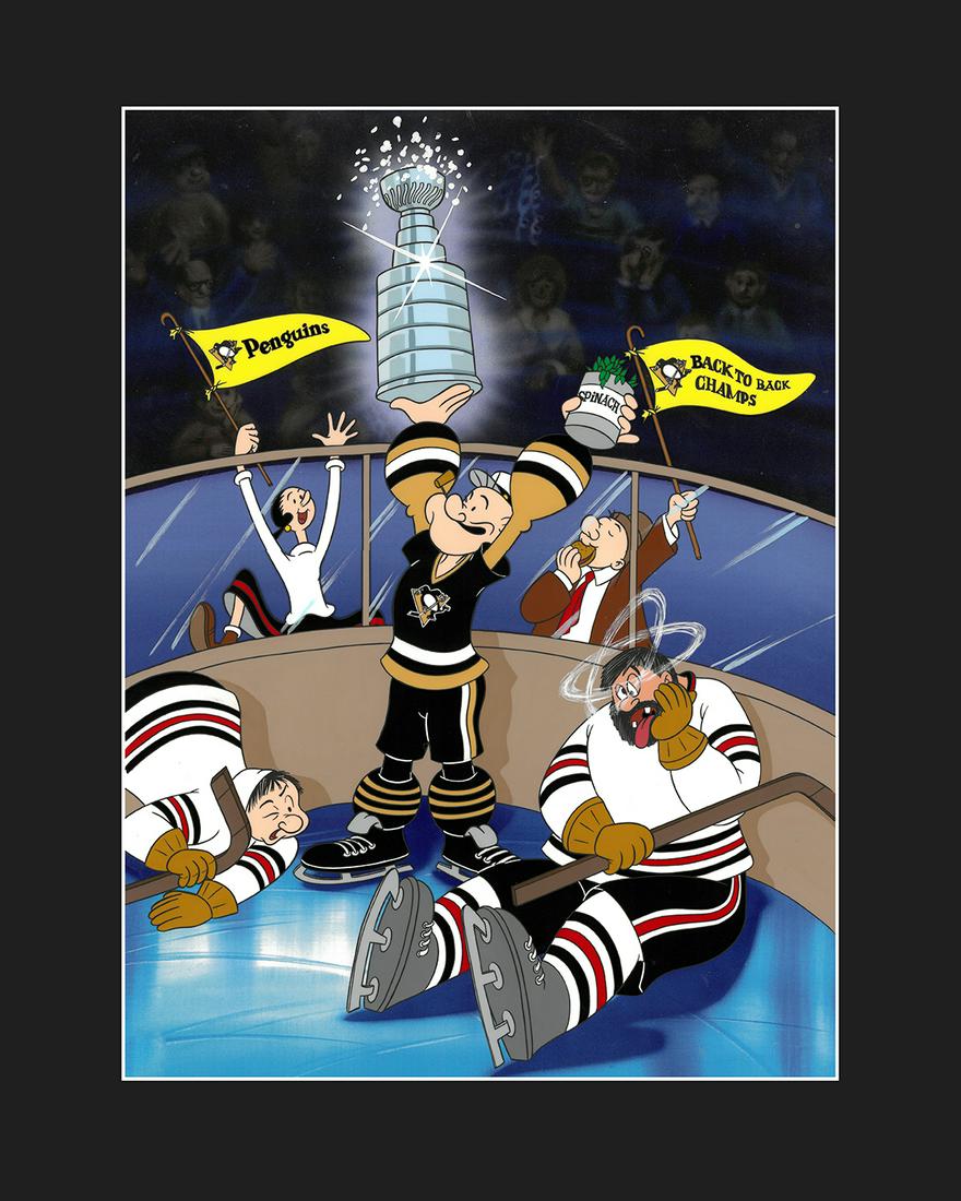 Pittsburgh Penguins - Hand-Painted Cel - Popeye (1 of 1)