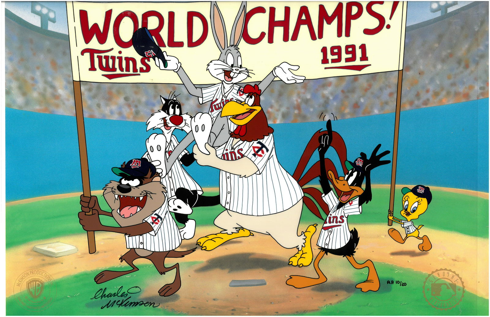 Minnesota Twins - Hand-Painted WB -Signed Cel (1 of 3)