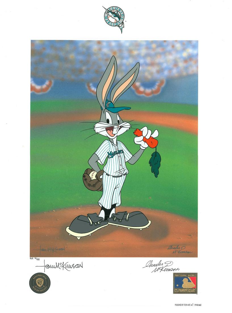 Florida Marlins & Warner Bros.  Lithoserigraph signed (1 of 4)