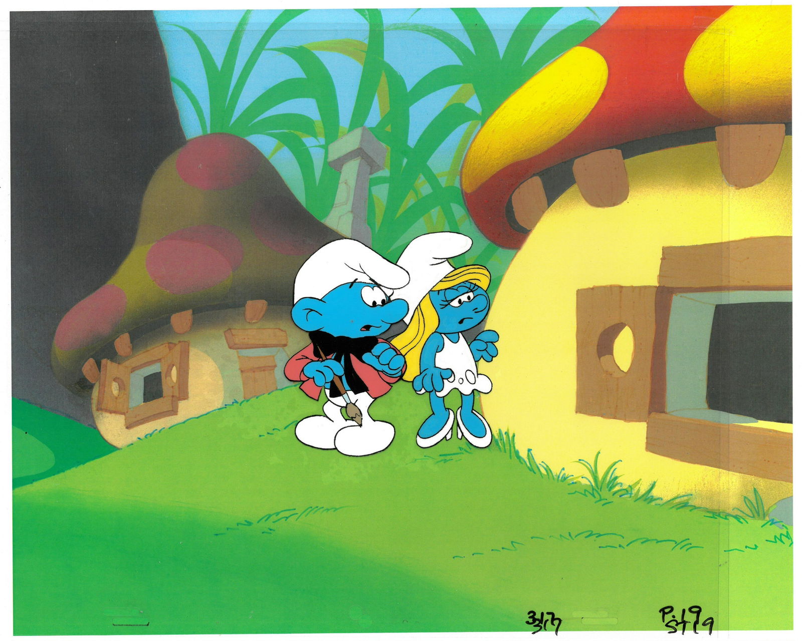 Smurfs - An Original Production Multi-Cel Setup - (1 of 1)