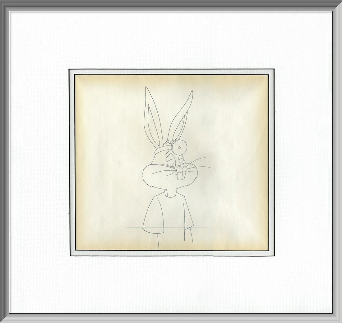 Orginal Bugs Bunny Drawing - Dr. Bugs: This original drawing is entitled "Dr. Bugs." This 15x18 framed drawing was created by a Warner Bros. artist.