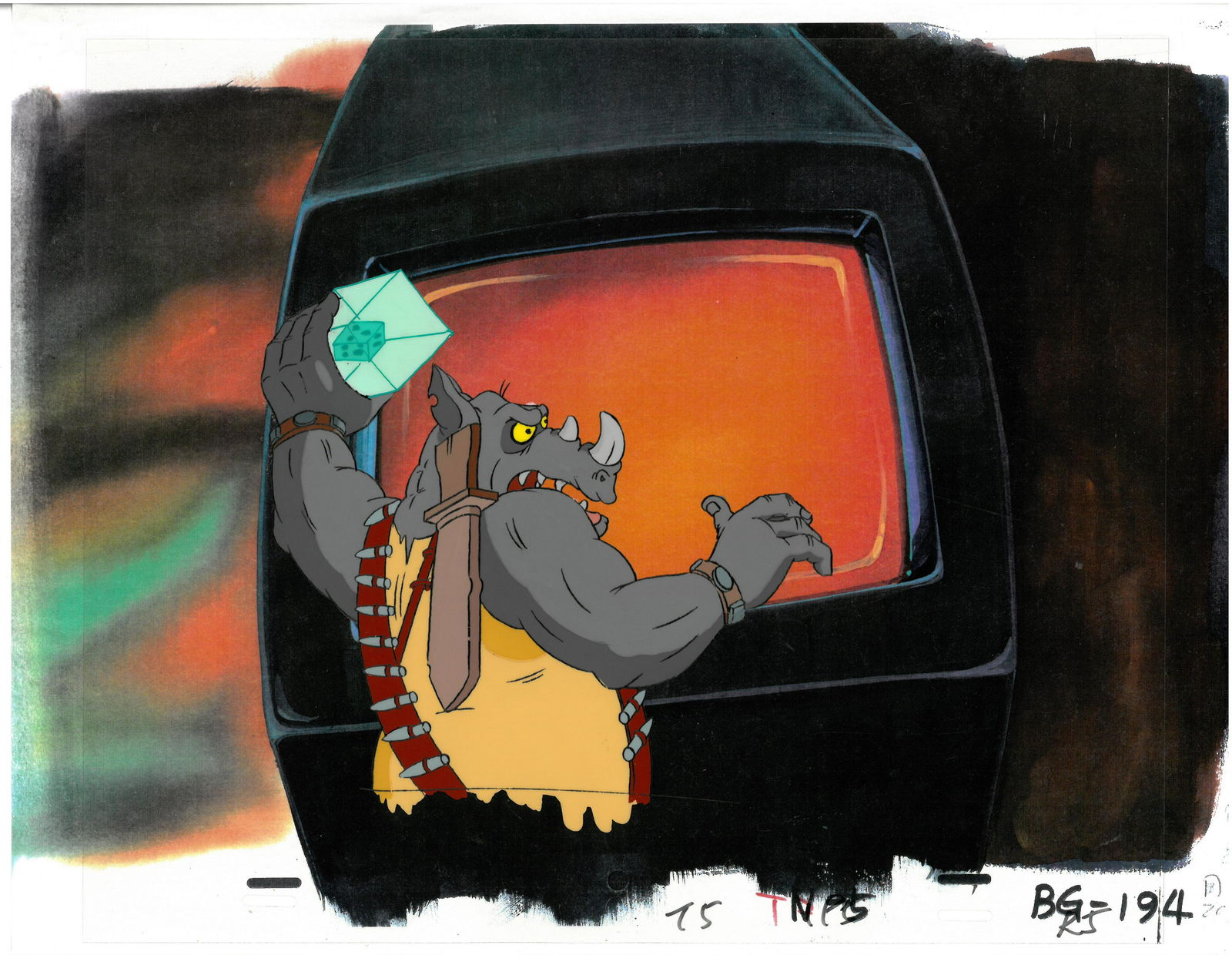 Rocksteady of (TMNT) Turtles- Original Production Cel (1 of 1)