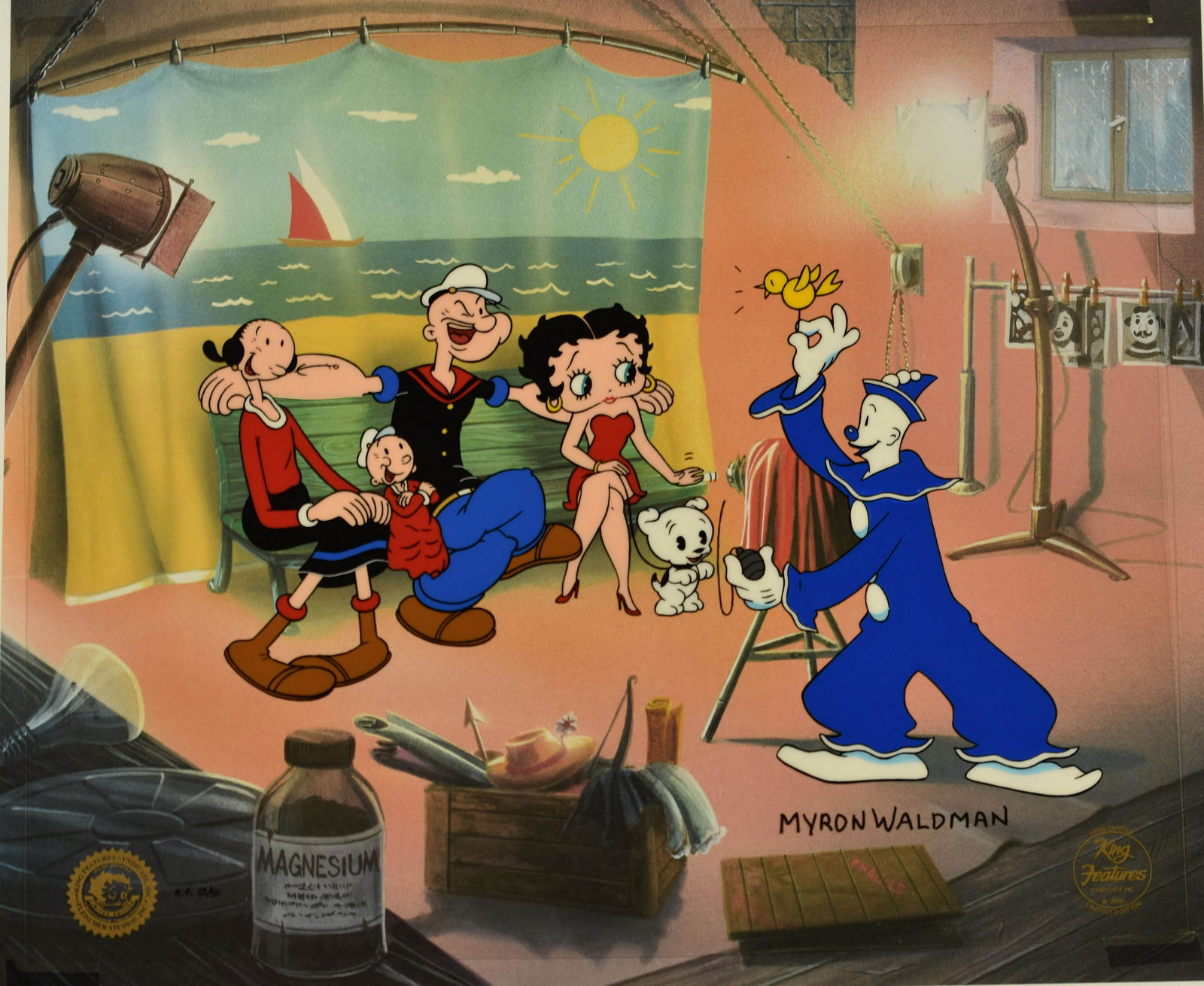 Popeye, Koko, Betty Boop - Hand-Painted Cel - Photo Op (1 of 4)