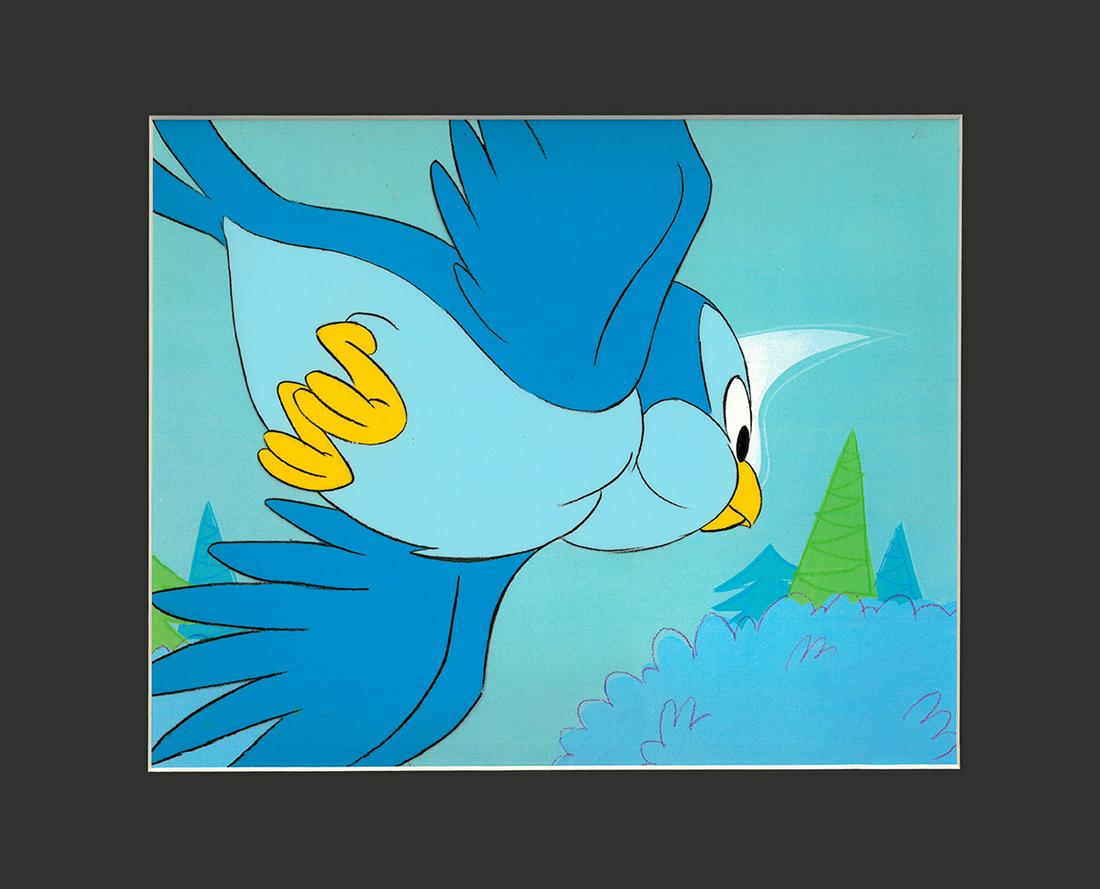 Disney/Mattel 1993 -Original Production Cel Matted: Original Matted Production cel from the Playhouse Productions Commercial - " Learn to Care" Disney/Mattel 1993 . Playhouse Pictures, Hollywood, founded in the 1950's produced many well-known animation