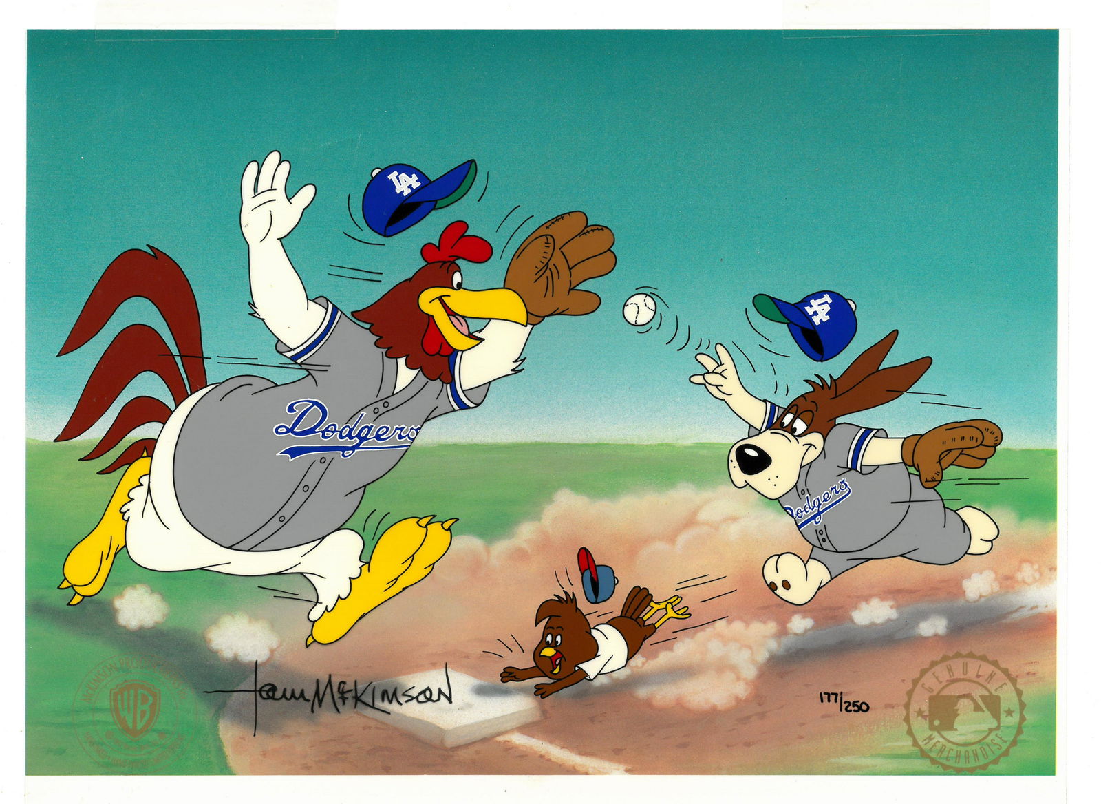 Dodgers - Signed Hand-Painted Foghorn and Henry Cel (1 of 2)