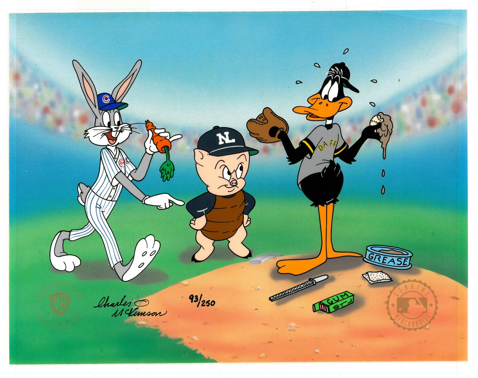 Cubs and Pirates - Signed Hand-Painted WB Cel (1 of 2)