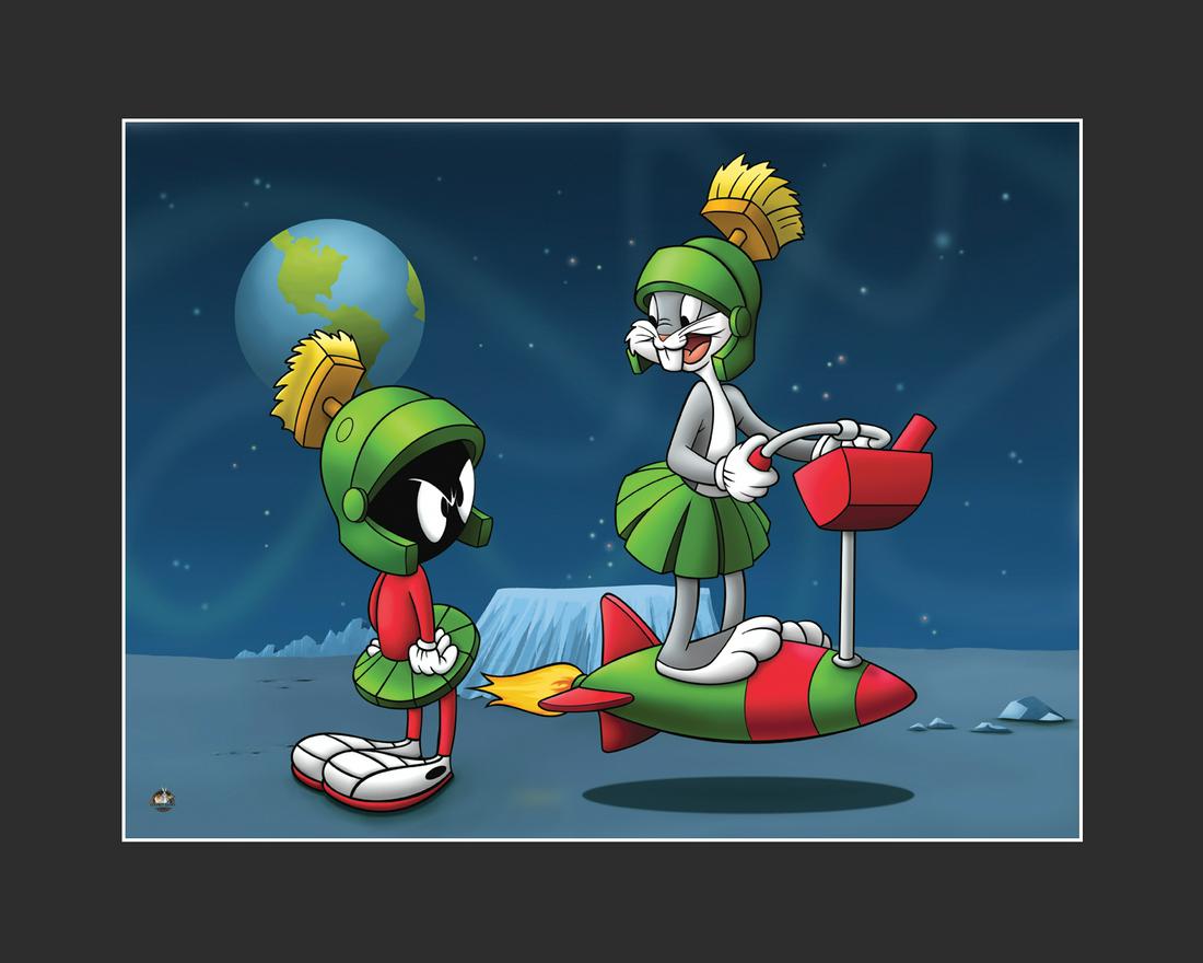 Bugs Bunny and Marvin - Warner Bros. Giclee (1 of 1)