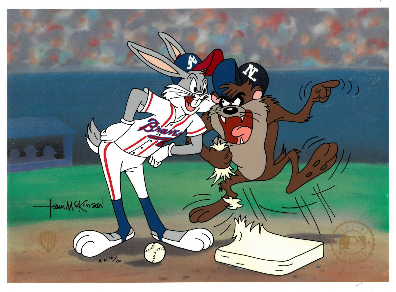 Braves -Taz Ripped-Hand-Painted Cel -Signed (1 of 3)