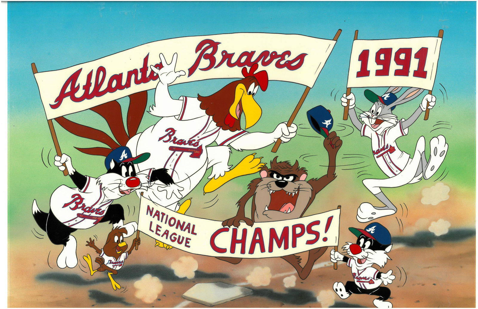 Atlanta Braves - Hand-Painted WB -Signed Cel (1 of 3)