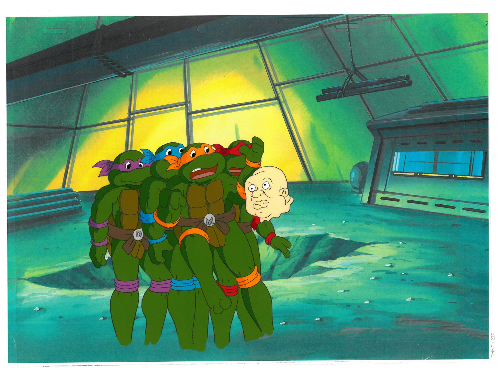 Michelangelo, Raphael, Leonardo and Donatello of (TMNT) Turtles- Original Production Cel (1 of 1)