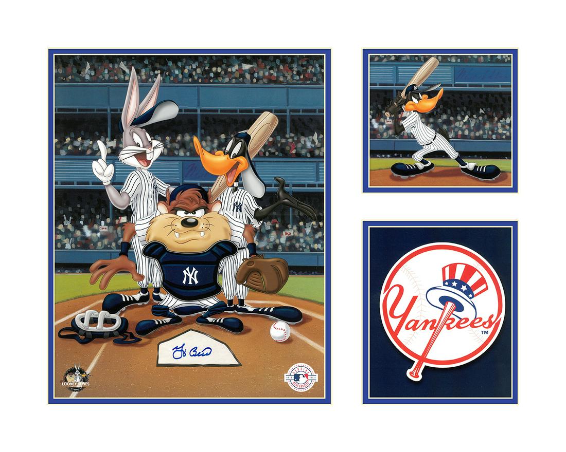 Signed Warner Bros.Ny Yankees Matted L.E. Lithograph- Yogi Berra (1 of 1)