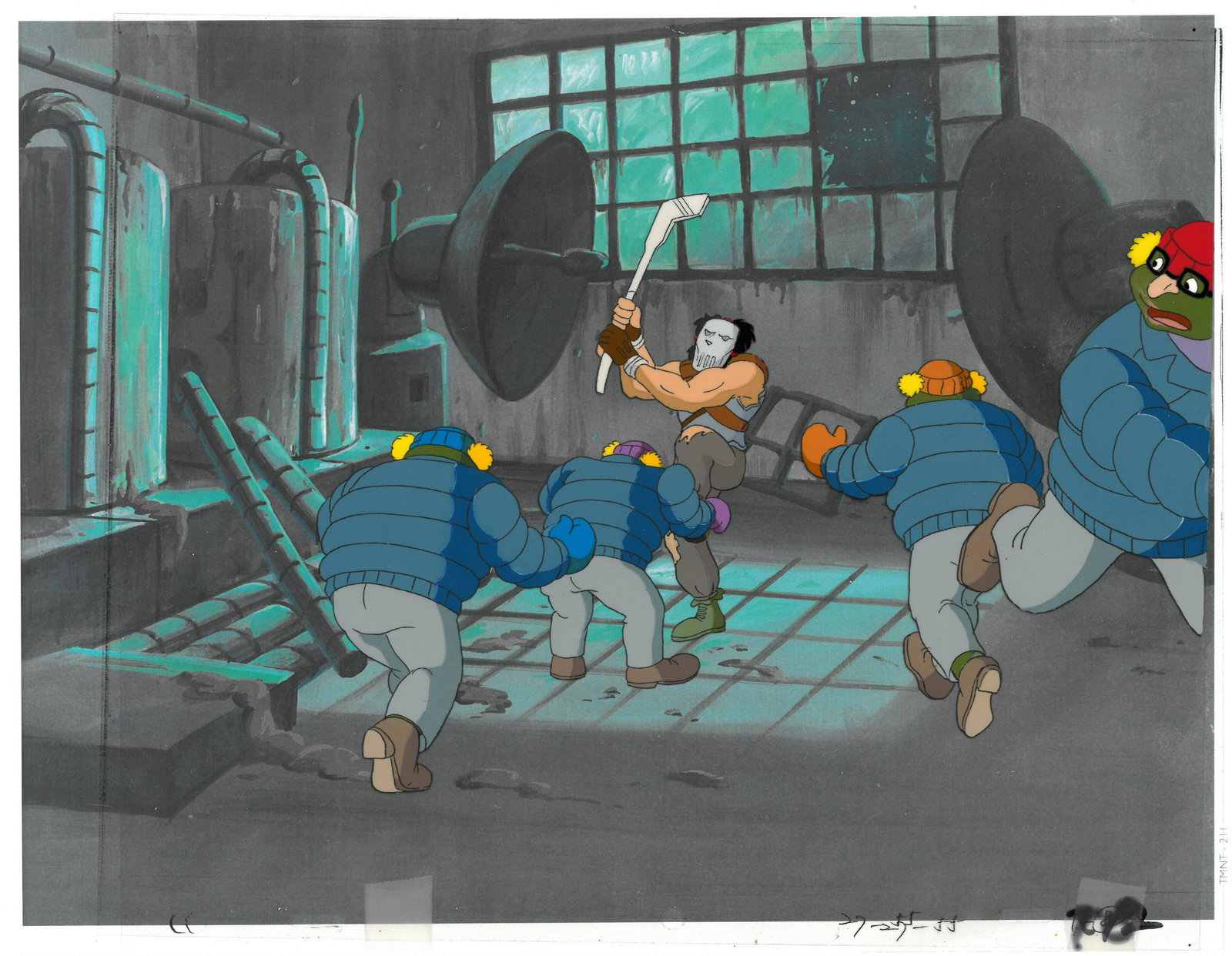 4 Turtles & Casey Jones of (TMNT) Turtles- Original Production Cel/Drawing (1 of 2)