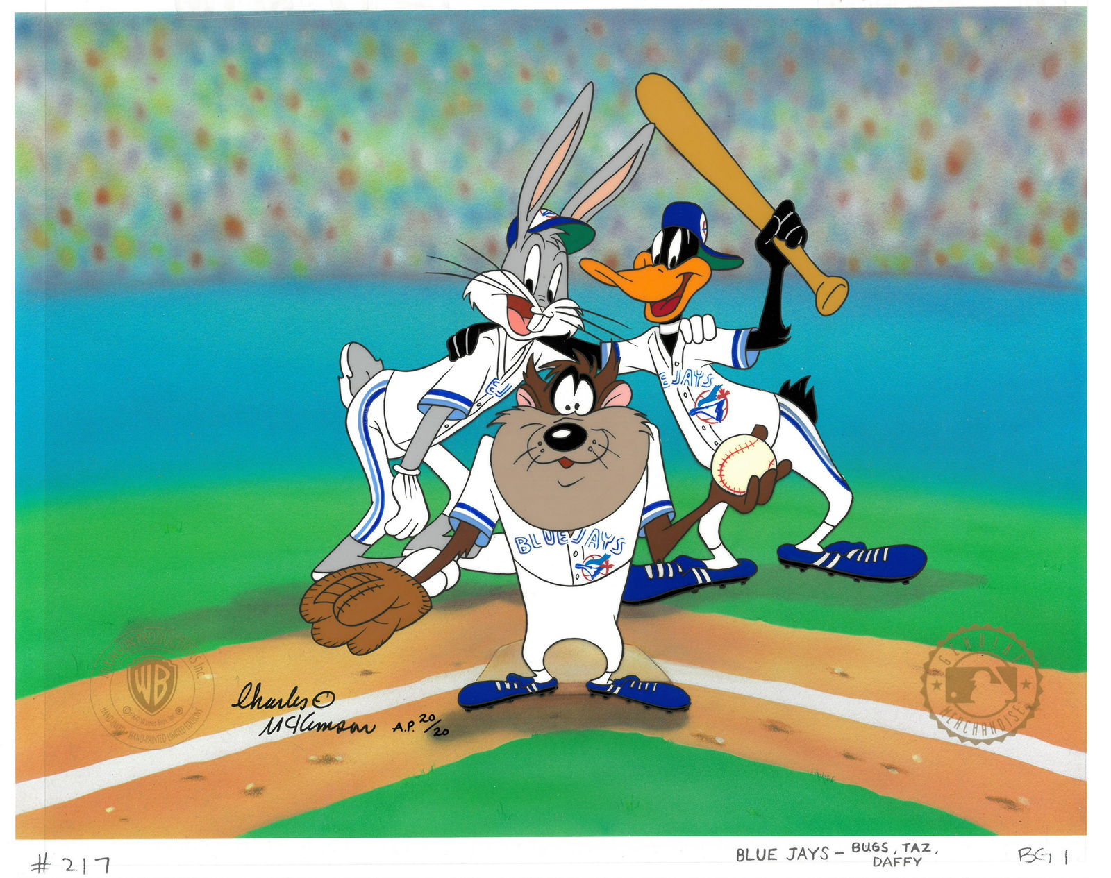 Toronto Blue Jays-Daffy,Bugs and Taz -Signed Original Hand-Painted Cel (1 of 2)