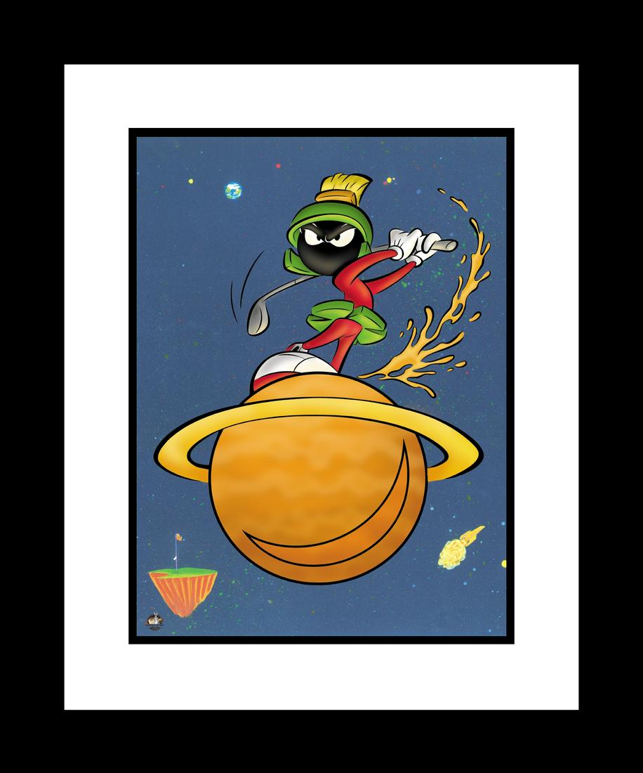 Marvin Martian - Fine Art Giclee: This framed fine art giclee Lobby Card is entitled â€œMarvin Martian Golf." and is limited to 500 hand-numbered pieces. Despite appearing in only five of the original Looney Tunes shorts, Marvin M