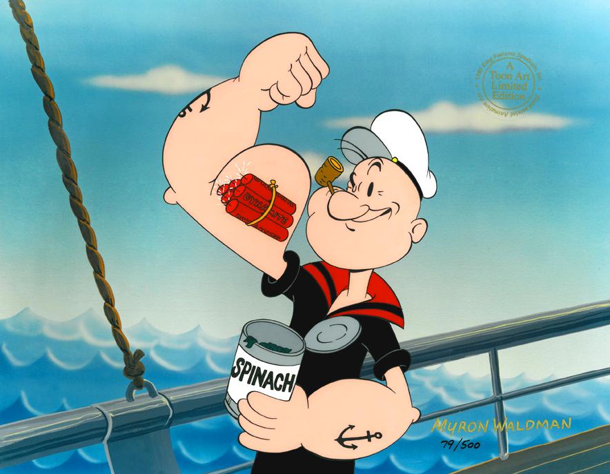 Popeye, Signed - Hand-Painted Cel - Dynamite Muscle (1 of 2)